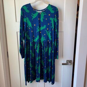 Modcloth Pixelated Dinosaur Long-Sleeve Dress
